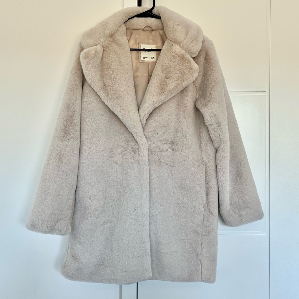 Abercrombie Faux Fur Mid Length Coat
